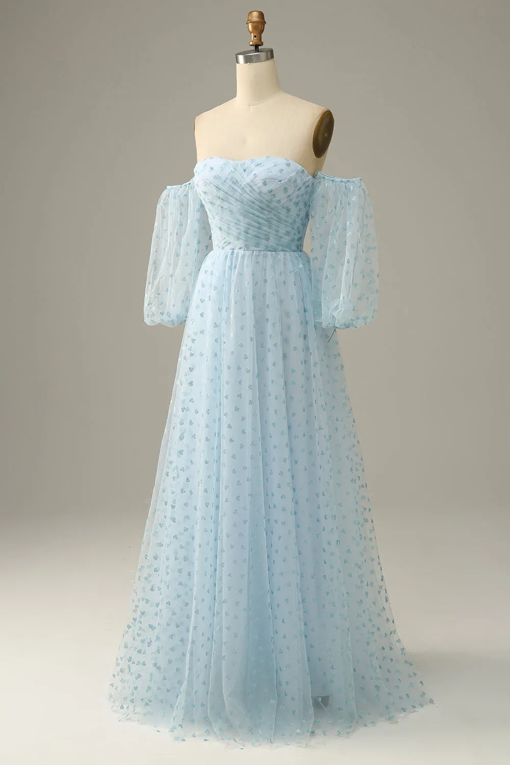 Sky Blue Off The Shoulder Prom Dress sold by Zapaka product image thumbnail 3