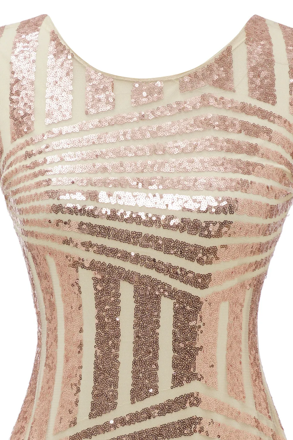 Blush Round Neck 1920s Flapper Dress sold by Zapaka product image thumbnail 5