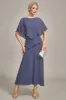 Sheath Scoop Tea-Length Stormy Chiffon Mother of the Bride Dress sold by Zapaka