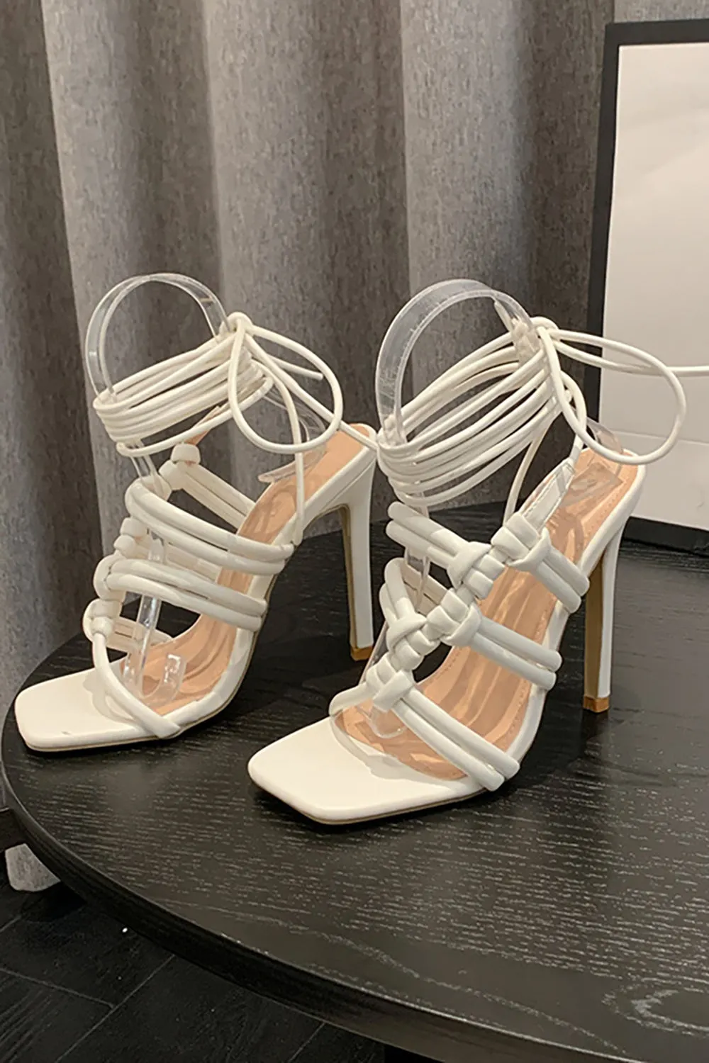 Pink Ankle-Straps Stiletto High Heels Sandals sold by Zapaka product image thumbnail 4