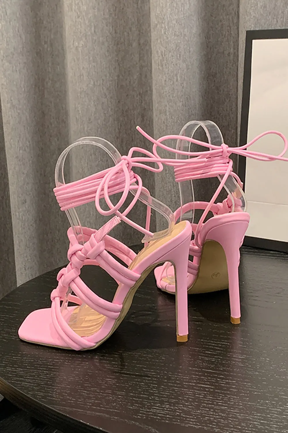 Pink Ankle-Straps Stiletto High Heels Sandals sold by Zapaka product image thumbnail 2