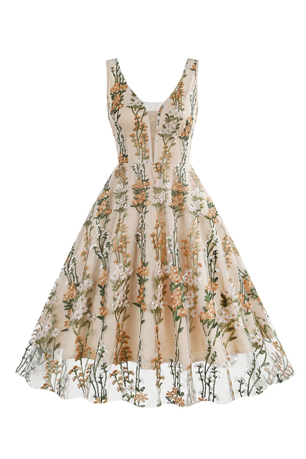 Black Swing 1950s Dress with Embroidery sold by Zapaka product image thumbnail 4