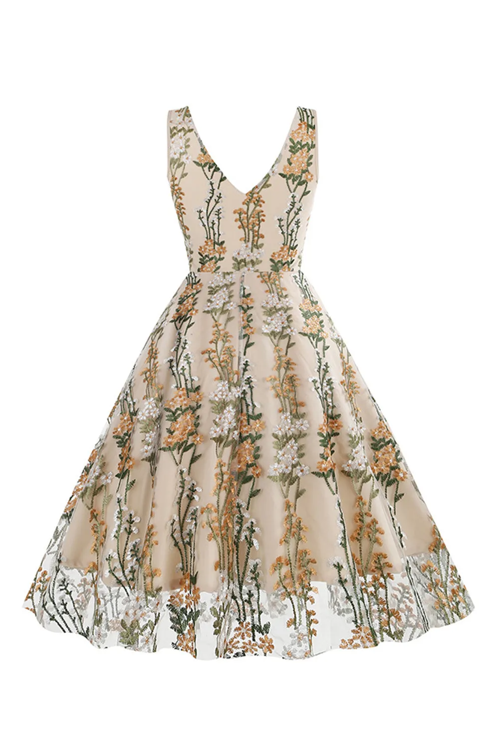 Black Swing 1950s Dress with Embroidery sold by Zapaka product image thumbnail 5