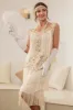 Plus Size Champagne Gatsby 1920s Flapper Dress with Sequins and Fringes sold by Zapaka