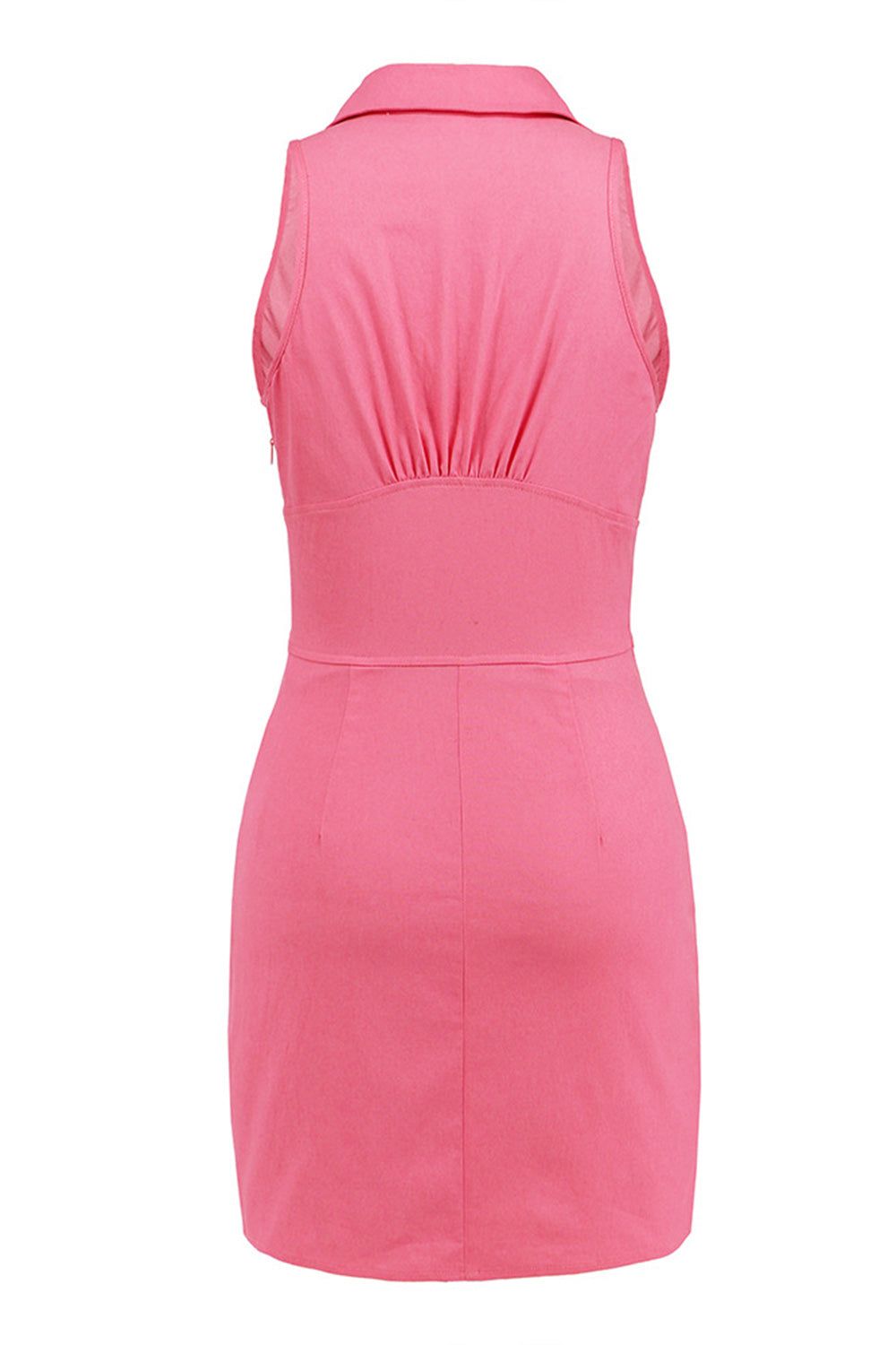 V-Neck Pink Bodycon Party Dress with Button sold by Zapaka product image thumbnail 2