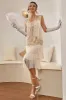 Plus Size Champagne Gatsby 1920s Flapper Dress with Sequins and Fringes sold by Zapaka