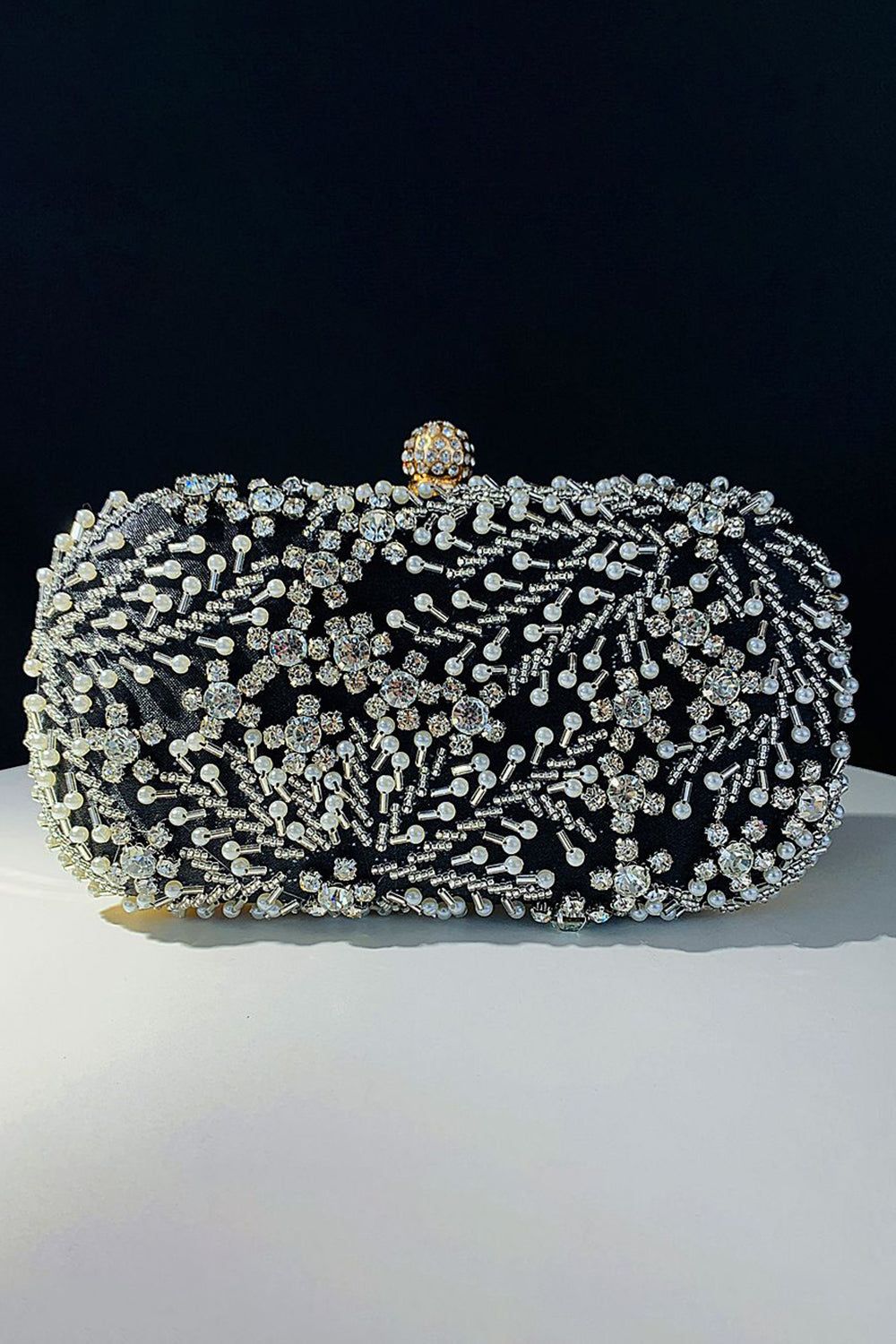 Black Beaded Evening Clutch Bag sold by Zapaka
