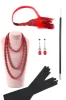 Red Plus Size 1920s Gatsby Dress with 20s Acessories Set sold by Zapaka