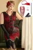 Red Plus Size 1920s Gatsby Dress with 20s Acessories Set sold by Zapaka