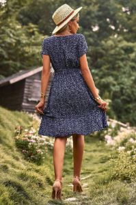 Blue Floral Boho Summer Dress sold by Zapaka