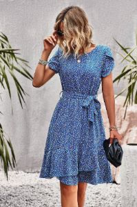 Blue Floral Boho Summer Dress sold by Zapaka