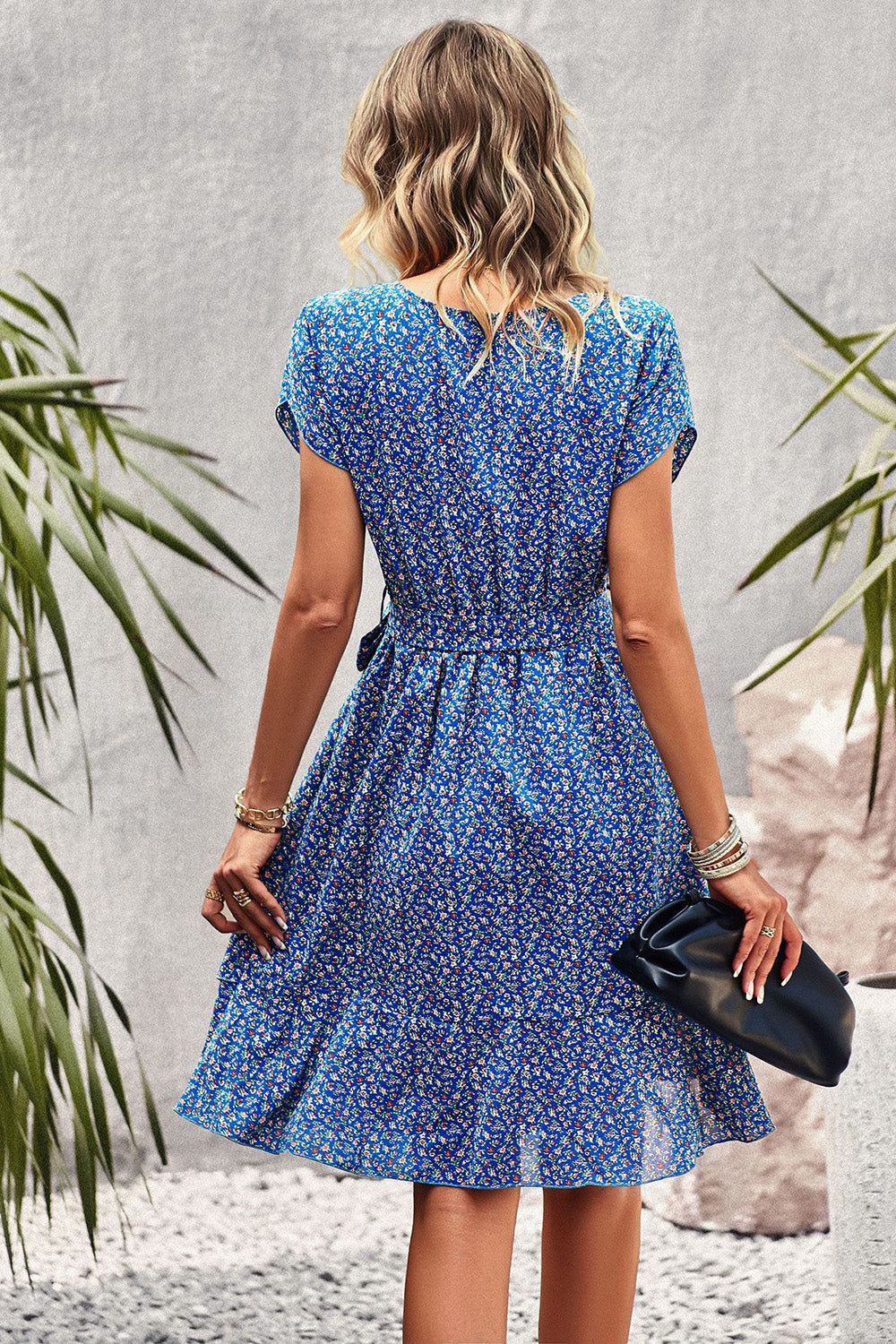 Blue Floral Boho Summer Dress sold by Zapaka product image thumbnail 2
