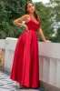 Burgundy Satin Prom Dress sold by Zapaka