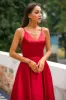 Burgundy Satin Prom Dress sold by Zapaka