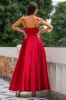 Burgundy Satin Prom Dress sold by Zapaka