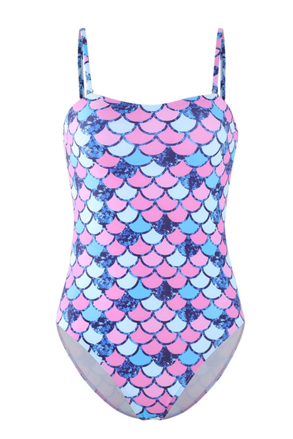 Printed Spaghetti Straps One Piece Purple Swimsuit sold by Zapaka product image thumbnail 3