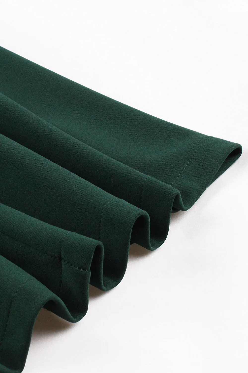 Dark Green V Neck Single Breasted 1950s Dress sold by Zapaka product image thumbnail 4