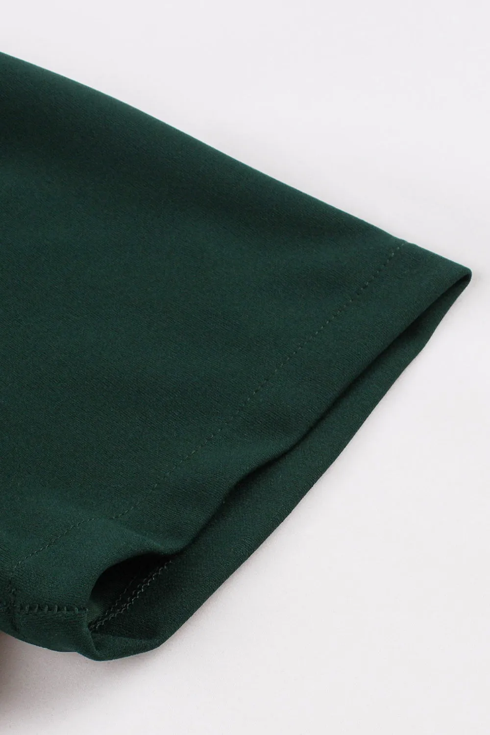 Dark Green V Neck Single Breasted 1950s Dress sold by Zapaka product image thumbnail 3