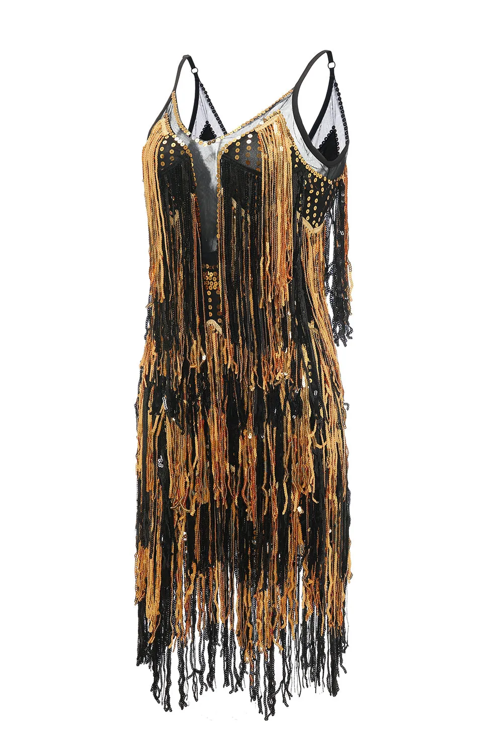 Black Golden Fringes 1920s Dress with Sequins sold by Zapaka product image thumbnail 3