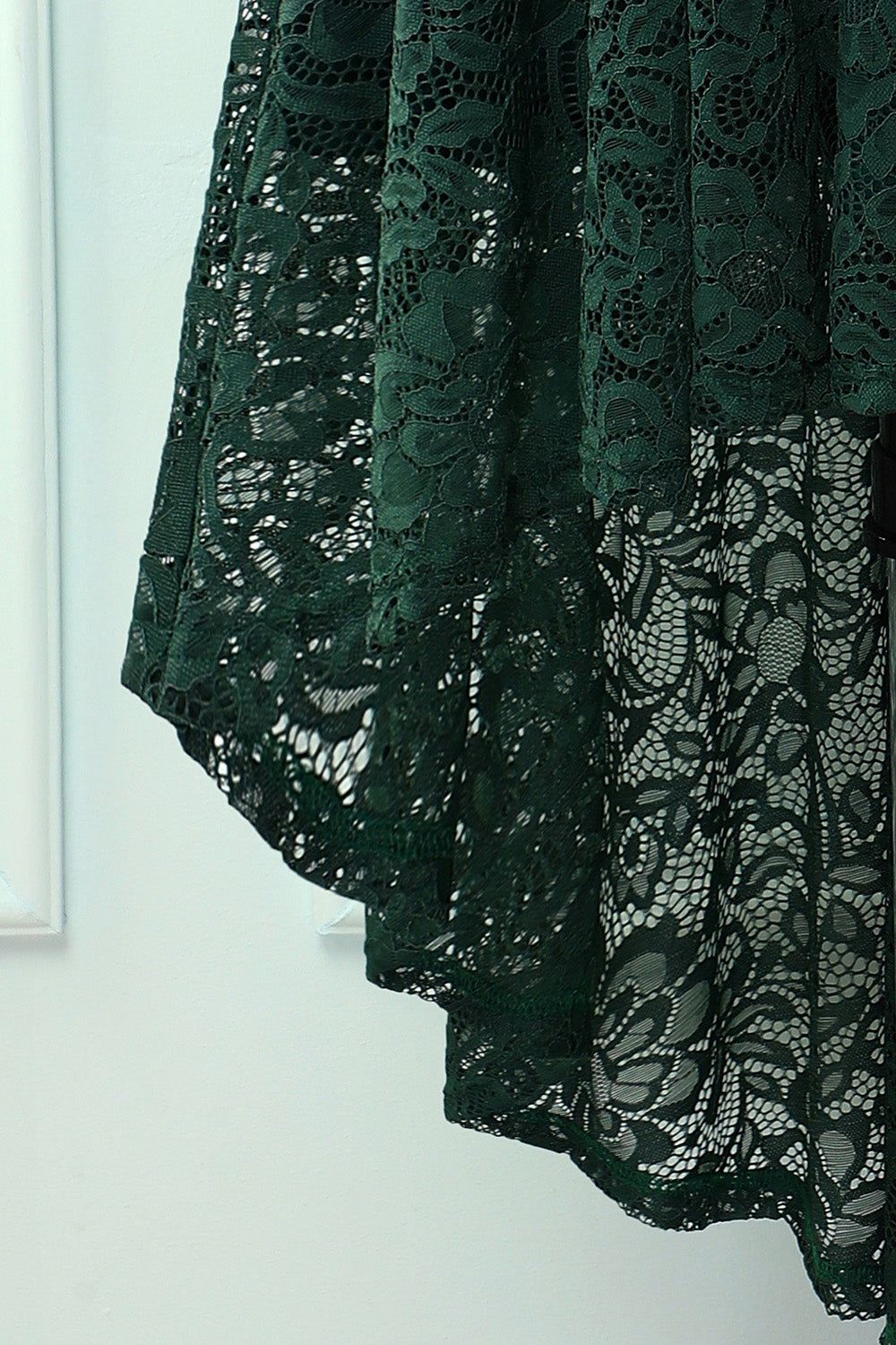 Dark Green High Low Lace Dress sold by Zapaka product image thumbnail 5