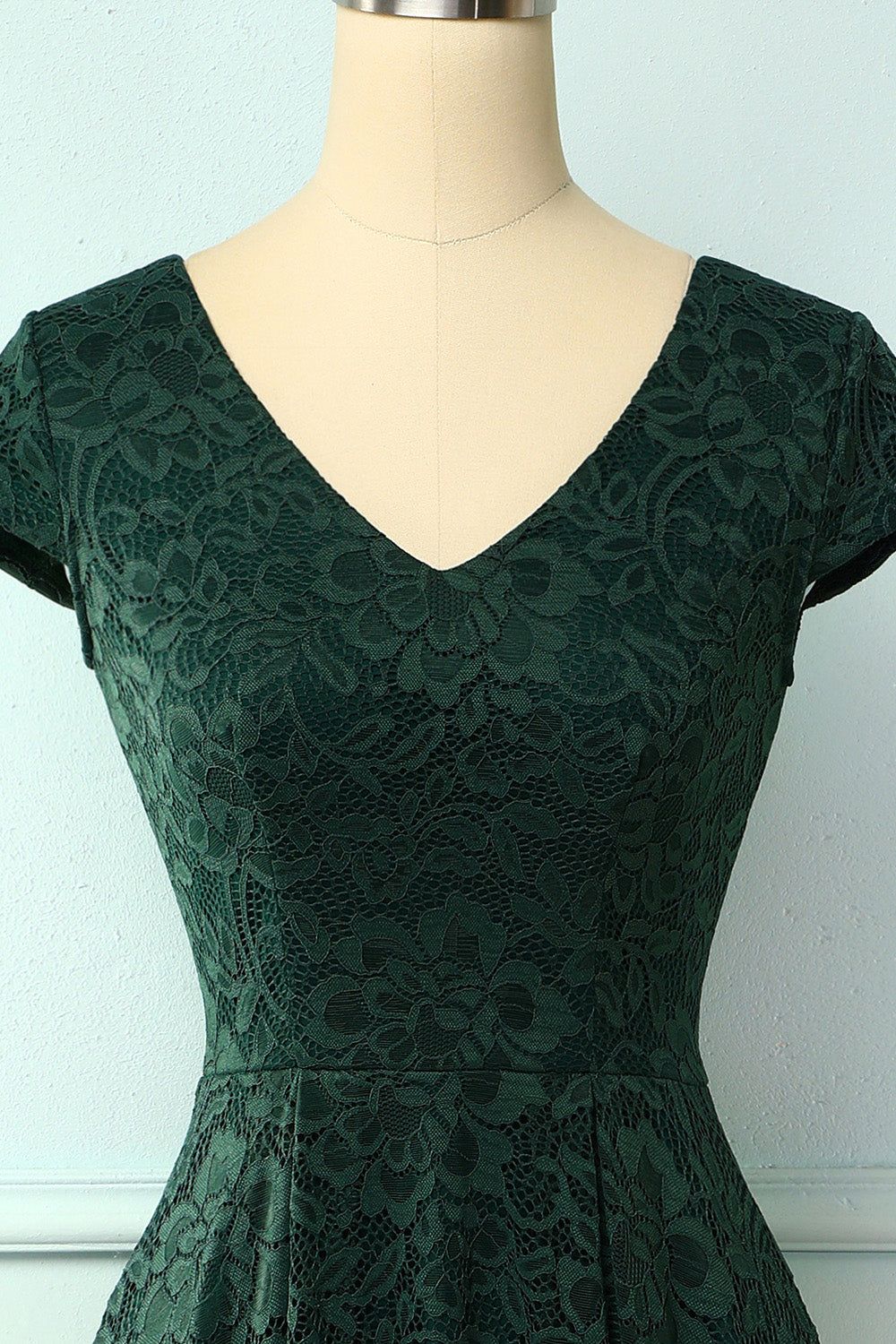 Dark Green High Low Lace Dress sold by Zapaka product image thumbnail 4
