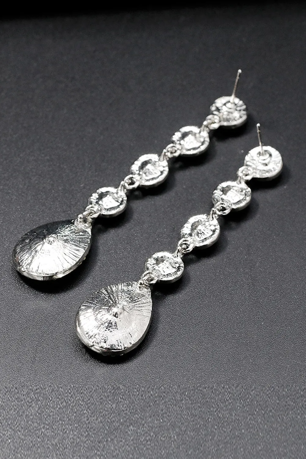 Bridal White Clear Crystal Wedding Earrings sold by Zapaka product image thumbnail 3