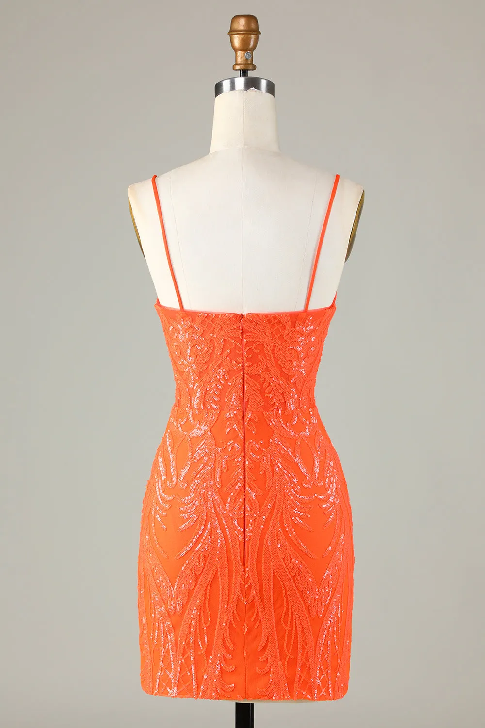 Sparkly Sequins Tight Orange Homecoming Dress sold by Zapaka product image thumbnail 2