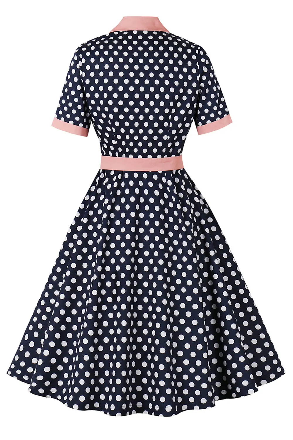 Black Pink Polka Dot Pinup 1950s Dress sold by Zapaka product image thumbnail 2