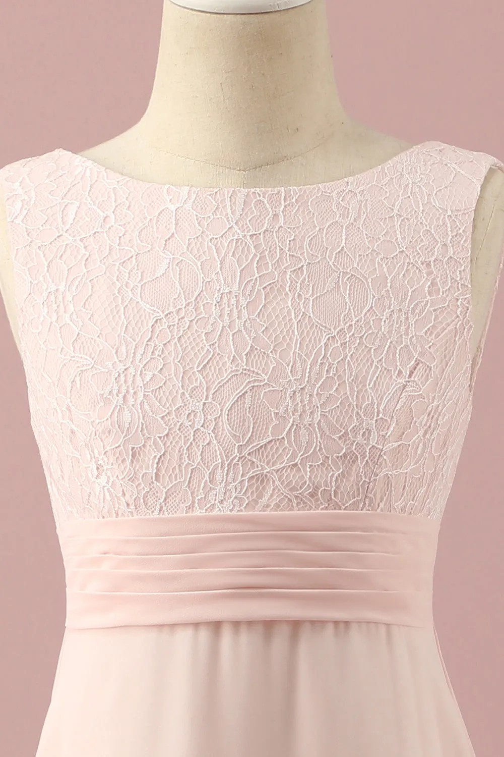 Light Pink Lace and Chiffon Junior Bridesmaid Dress sold by Zapaka product image thumbnail 4