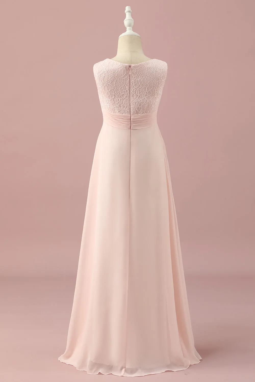 Light Pink Lace and Chiffon Junior Bridesmaid Dress sold by Zapaka product image thumbnail 2