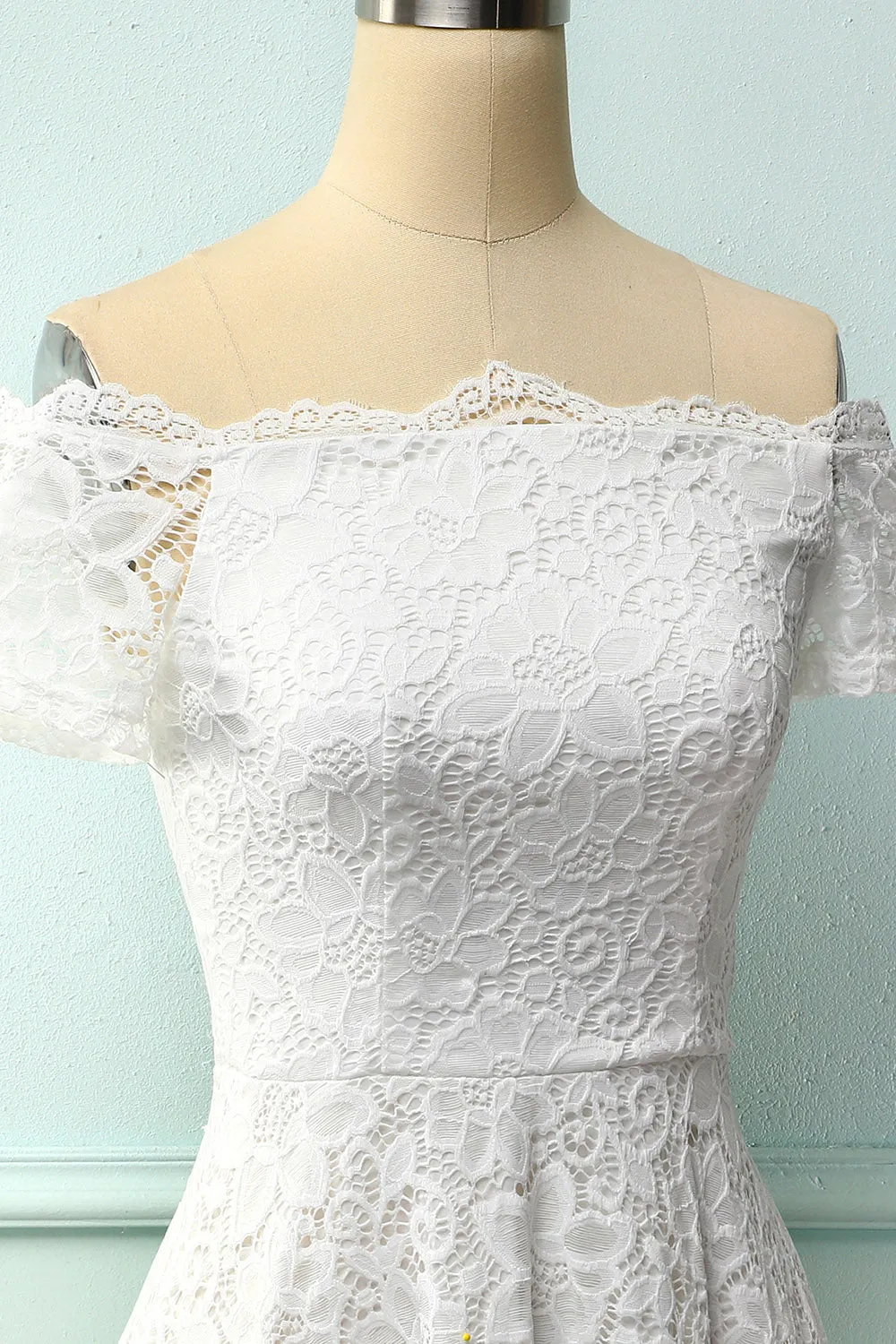 White Off the Shoulder Dress sold by Zapaka product image thumbnail 3