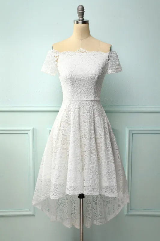 White Off the Shoulder Dress sold by Zapaka