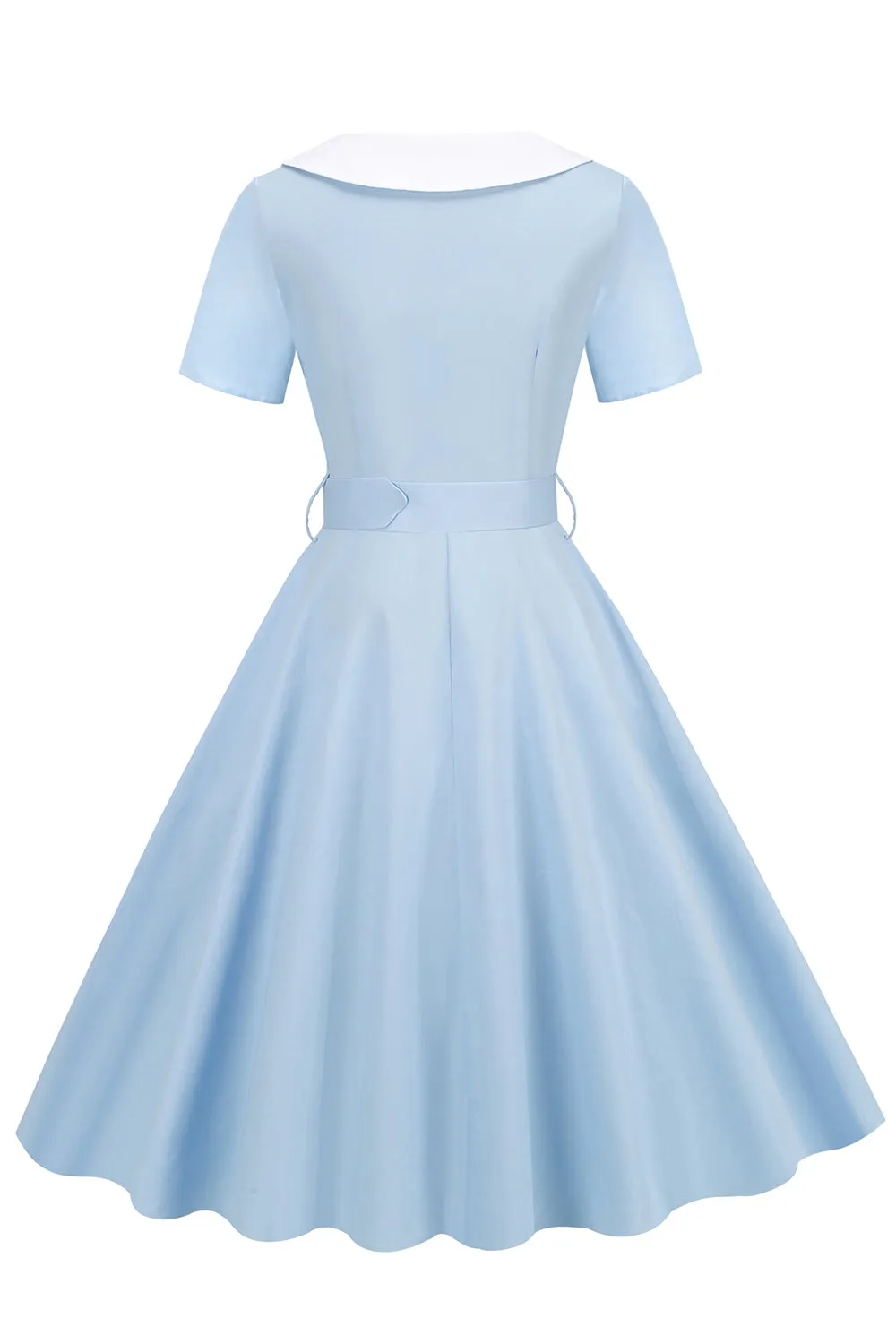 Black 1950s Swing Dress with Belt sold by Zapaka product image thumbnail 4