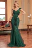 Mermaid Dark Green Long Prom Dress sold by Zapaka