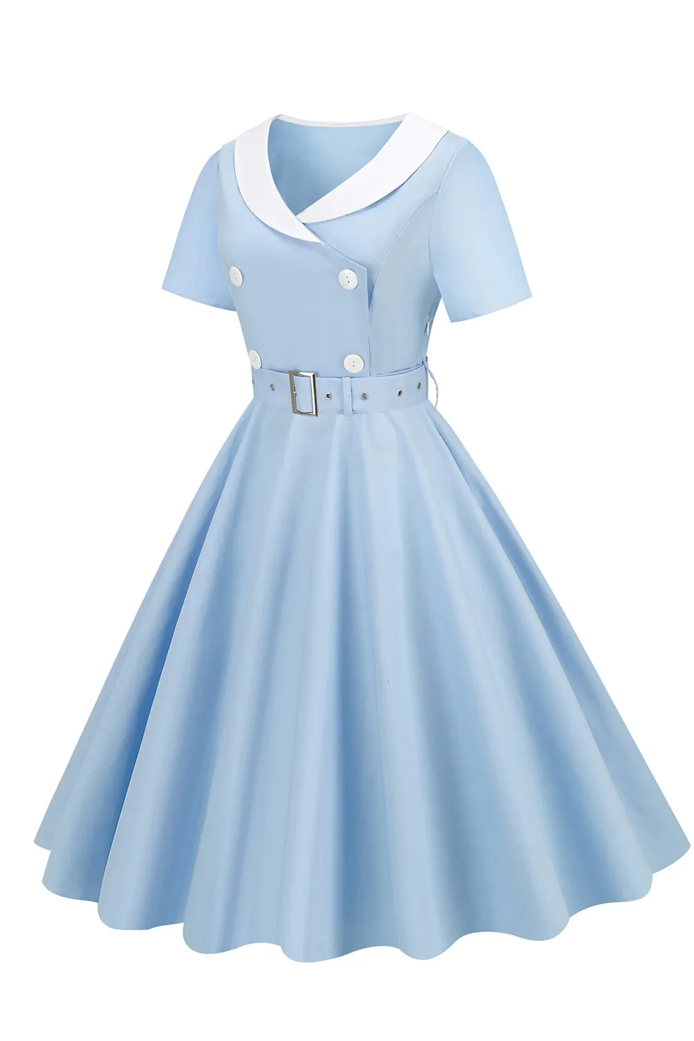 Black 1950s Swing Dress with Belt sold by Zapaka product image thumbnail 5