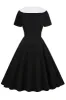 Black 1950s Swing Dress with Belt sold by Zapaka