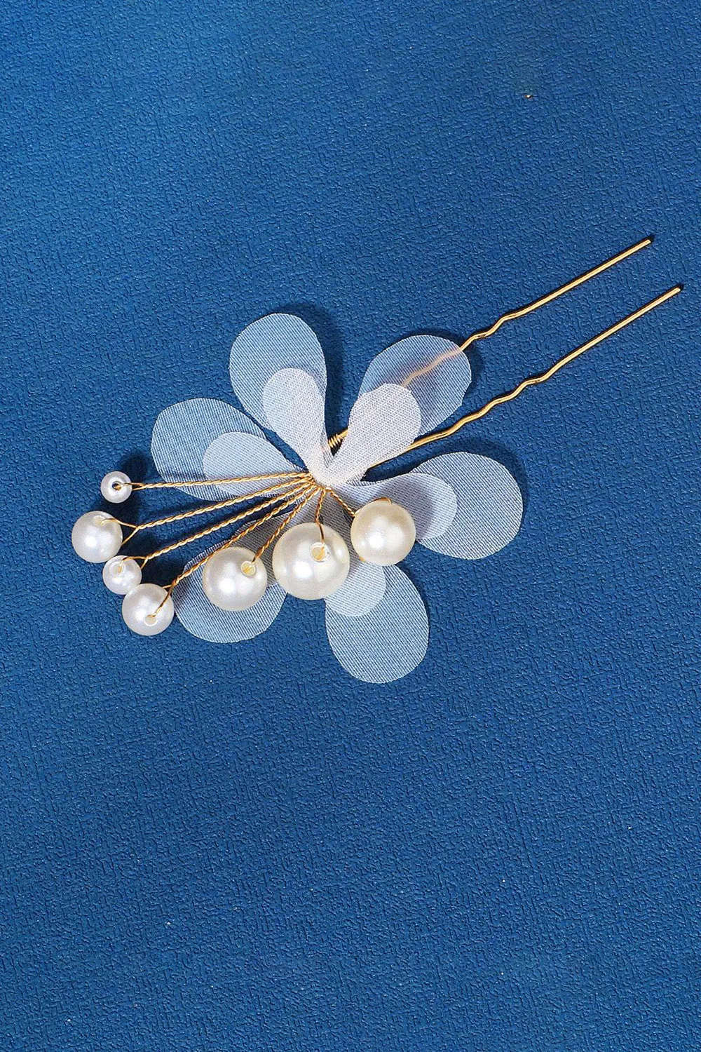 Pearl Three Pieces Handmade Flower Bridal Hair Clip sold by Zapaka product image thumbnail 4