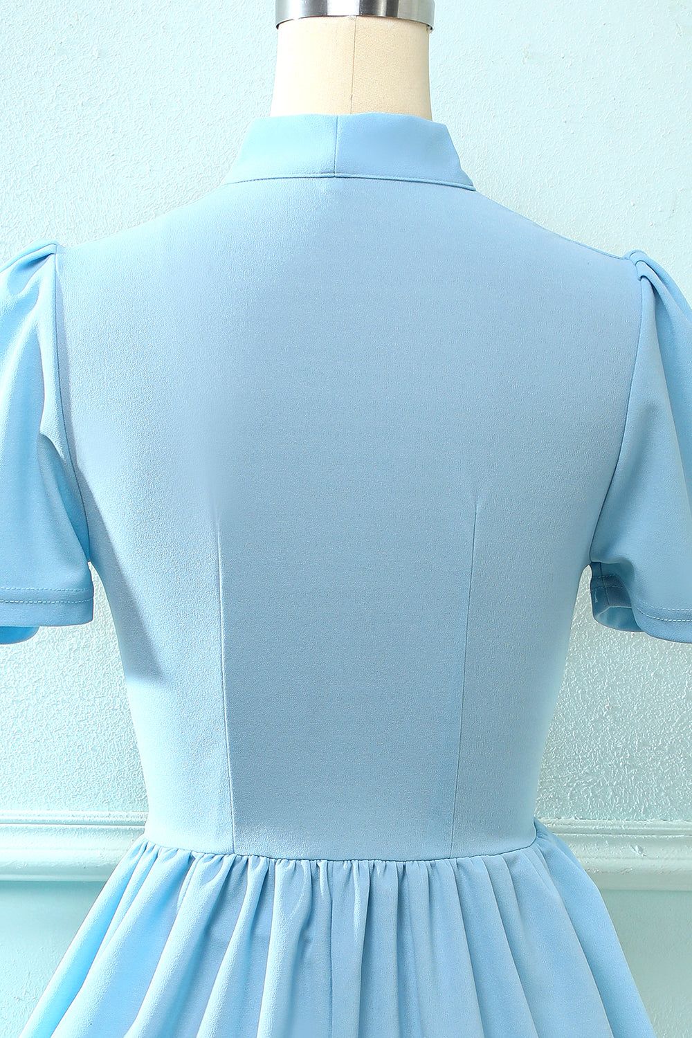 Blue Vintage 1950s Dress with Bowknot sold by Zapaka product image thumbnail 4