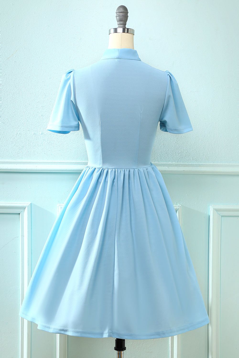 Blue Vintage 1950s Dress with Bowknot sold by Zapaka product image thumbnail 2