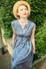 Blue 1950s Button Plaid Swing Dress sold by Zapaka