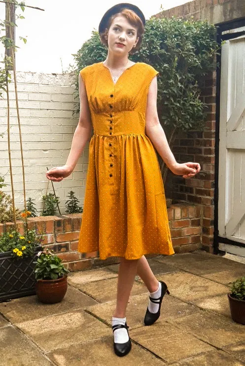 Blue 1950s Button Plaid Swing Dress sold by Zapaka product image thumbnail 4