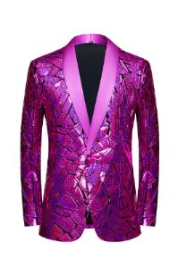 Sparkly Silver Mirror Men Blazer sold by Zapaka