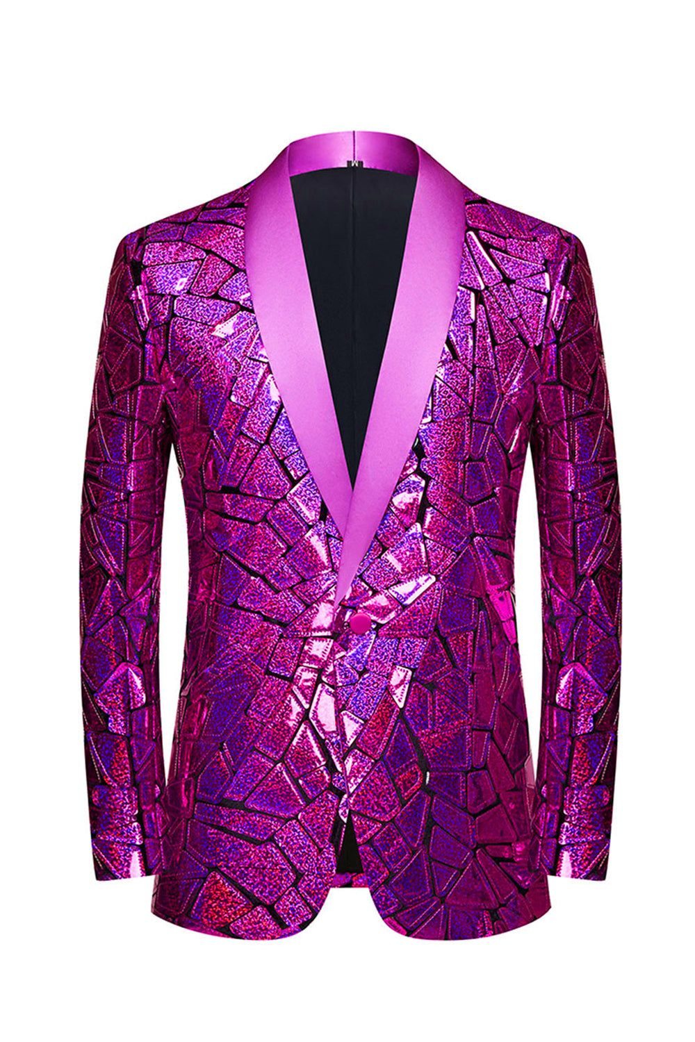 Sparkly Silver Mirror Men Blazer sold by Zapaka product image thumbnail 8