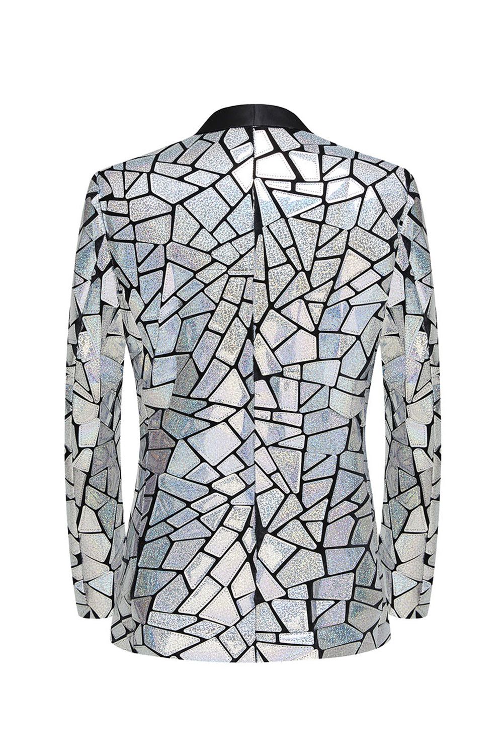 Sparkly Silver Mirror Men Blazer sold by Zapaka product image thumbnail 2
