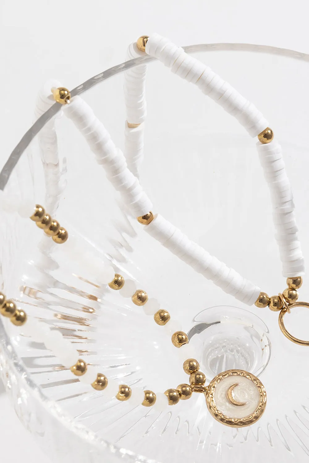 Boho White Beaded Necklace sold by Zapaka product image thumbnail 4