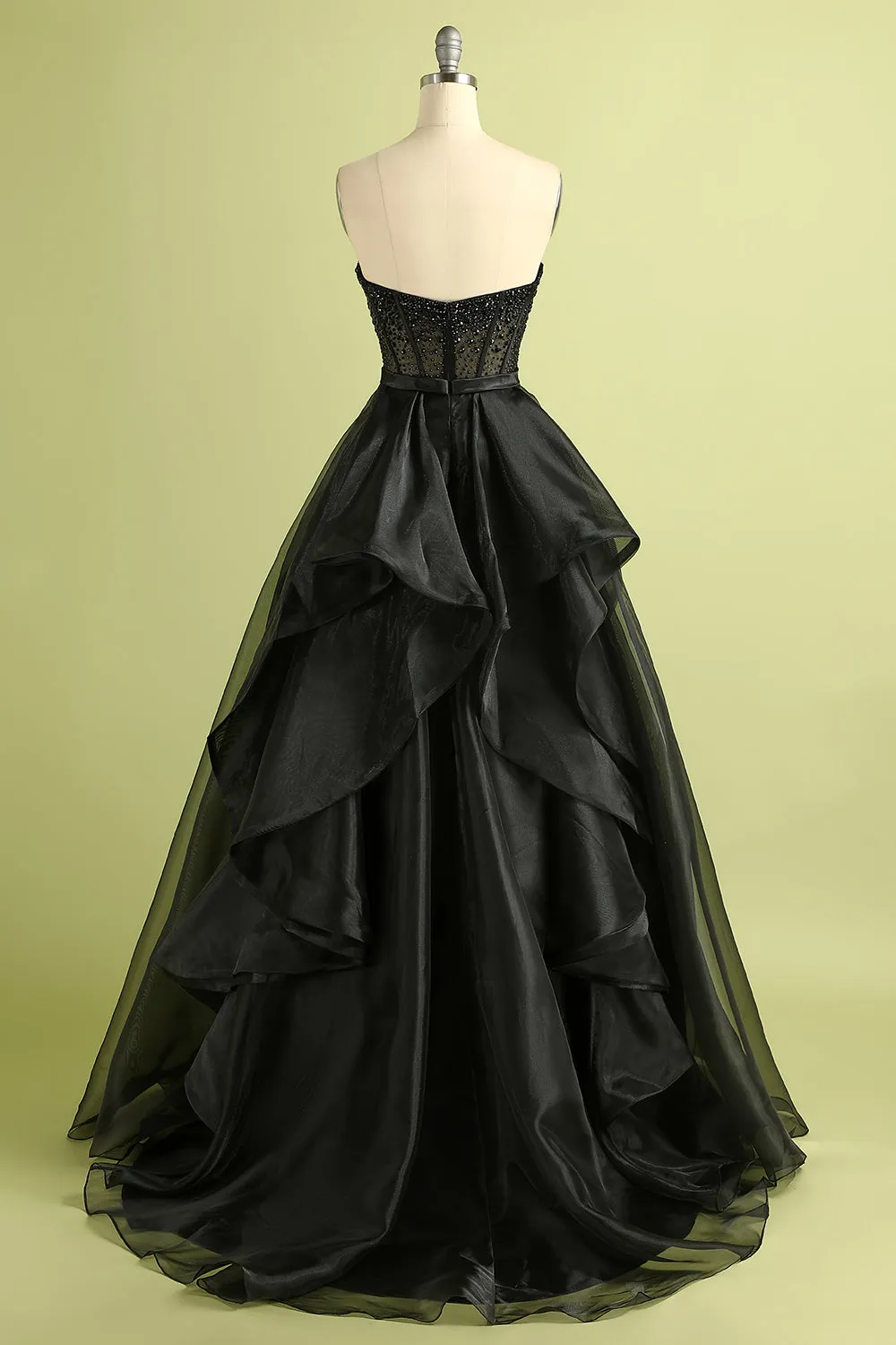 Black Strapless Ball Gown Evening Dress with Beading sold by Zapaka product image thumbnail 2