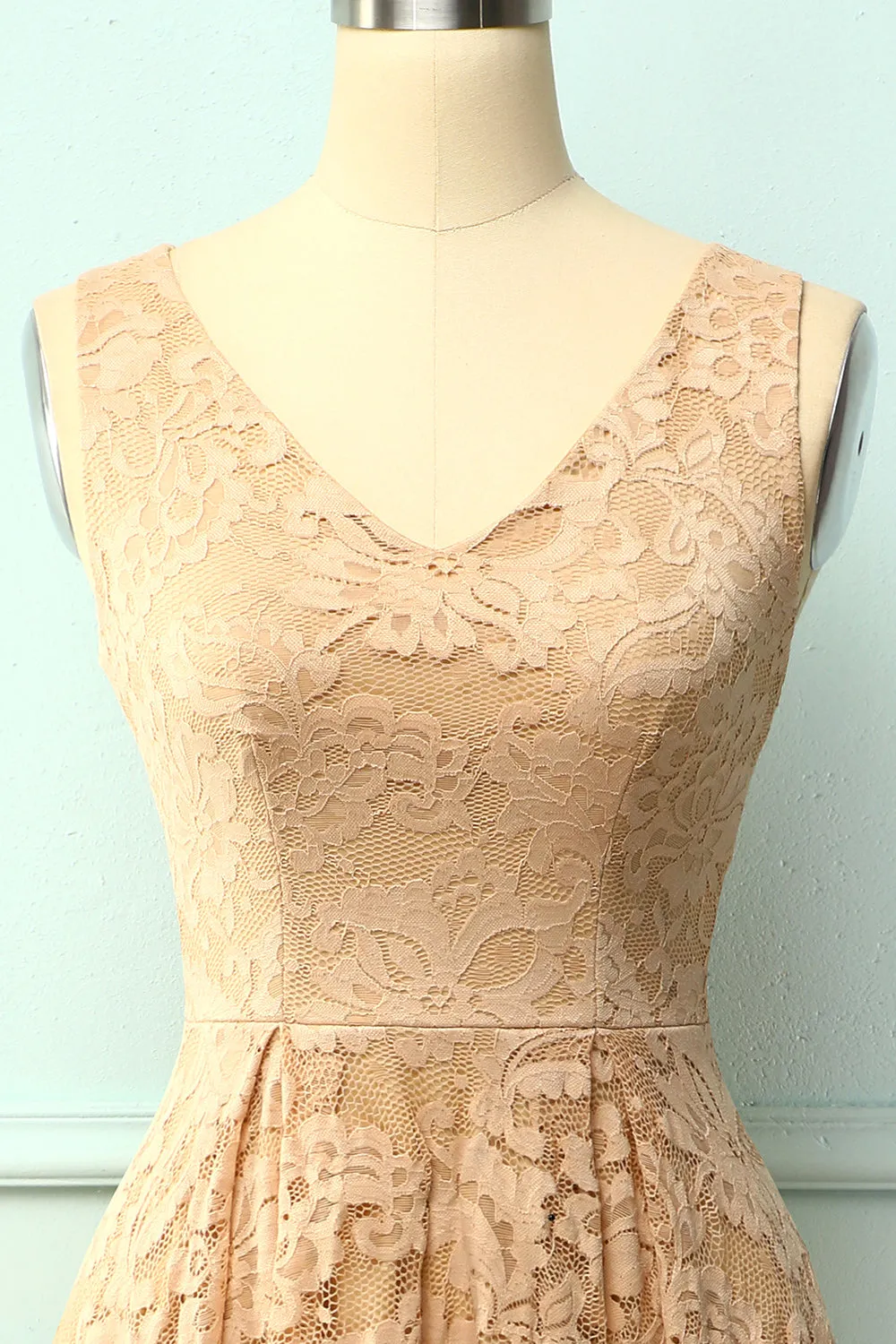 Lace Champagne Asymmetrical Dress sold by Zapaka product image thumbnail 3