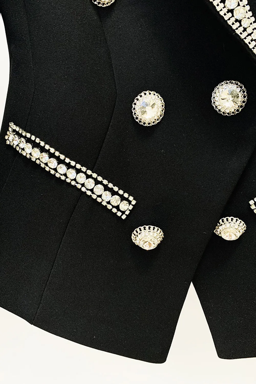 Fashionable Diamond Beaded Double Breasted Slim Women Blazer sold by Zapaka product image thumbnail 4