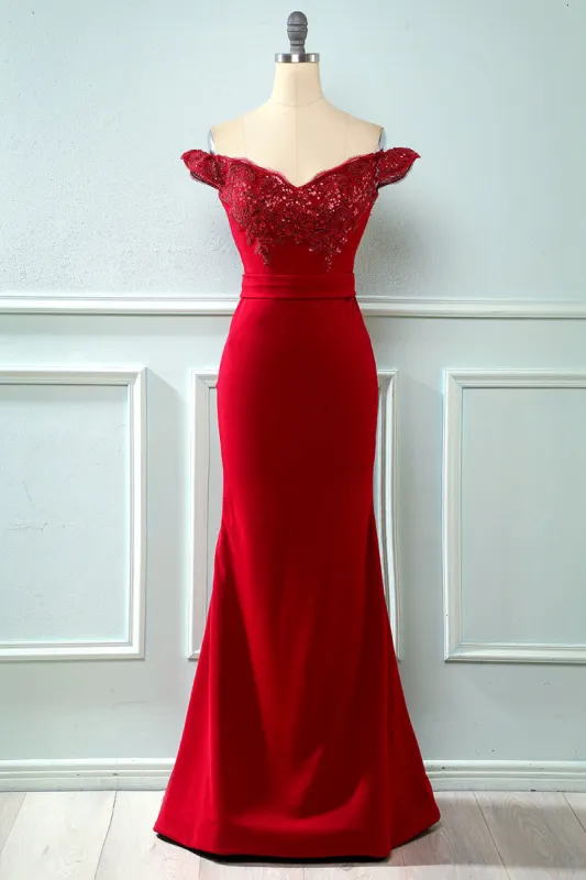 Off Shoulder Sequins Mermaid Prom Dress sold by Zapaka