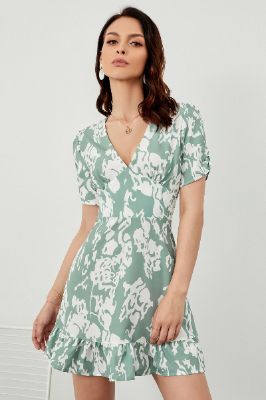 Green Print Summer Dress sold by Zapaka